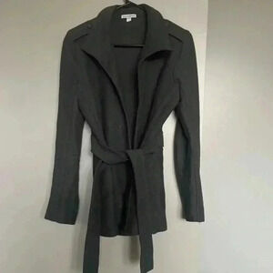 James Perse Women's Gray Cotton Knit Wrap Jacket in Size 2 Medium